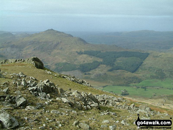 Walk c179 The Seathwaite Round from Seathwaite, Duddon Valley - Duddon Valley and Harter Fell from Grey Friar