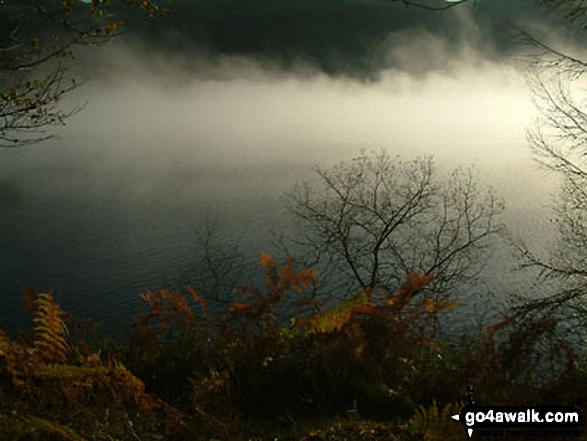 Walk c158 High Tove, Thirlmere and Blea Tarn from Watendlath - Early Morning mist on Thirlmere