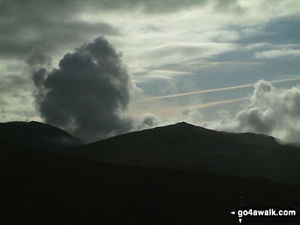 Walk c440 Whin Rigg, Illgill Head and Boat How from Miterdale Bridge - Clouds gathering over Birker Fell & Harter Crag (Eskdale) from Eskdale