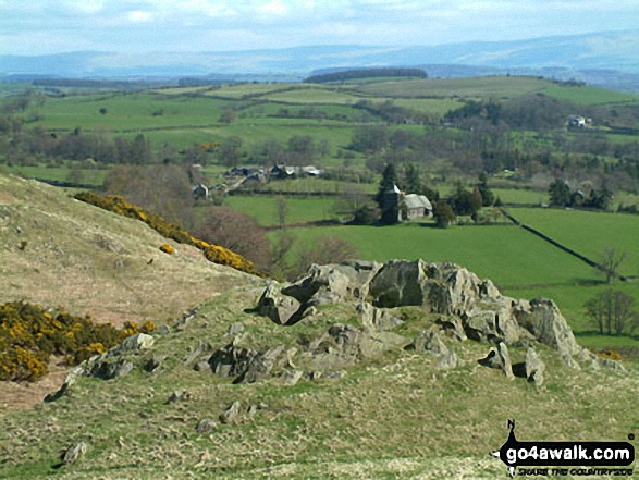 Walk c309 Great Mell Fell, Little Mell Fell and Gowbarrow Fell - Watermillock Church from below Priest' s Crag