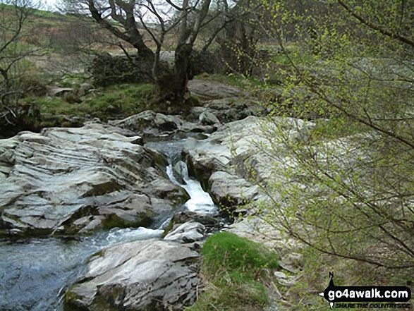 Walk c352 Gowbarrow Fell (Airy Crag) from Aira Force - The much smaller upper waterfall at Aira Point, High Force (Aira Force)