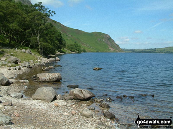 Walk c130 Haycock and Steeple from Ennerdale Water - Angler's Crag from the shores of Ennerdale Water