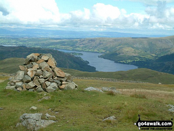 Walk c239 The Deepdale Round from nr Dockray - Ullswater from the cairn on Birkett Fell near Hart Side