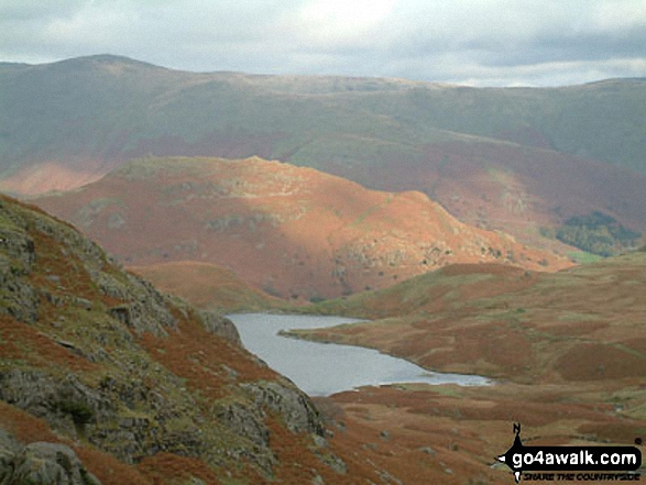 Walk c428 The Langdale Pikes, High Raise and The Easedale Fells  from Grasmere - Easedale Tarn from Codale Head