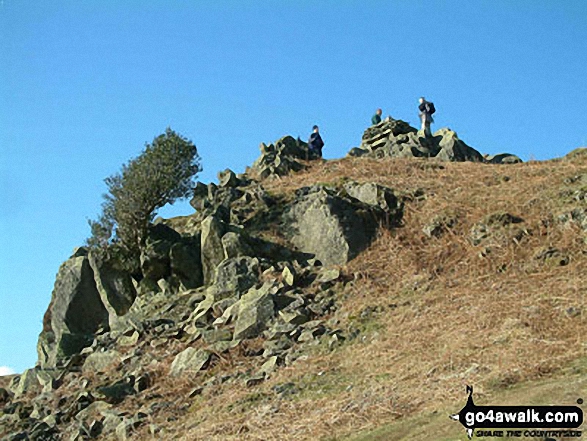 Walk c232 Loughrigg Fell from Ambleside - Cairn on Loughrigg Fell above Loughrigg Tarn