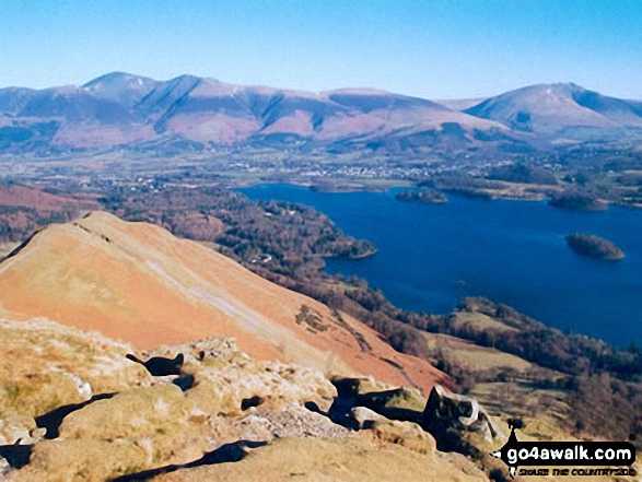 Cat Bells (Catbells) and Skiddaw from Maiden Moor