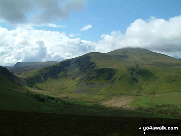 Walk c188 Knott and Great Calva from Grainsgill Bridge, Swineside - Skiddaw and Bakestall from Little Calva