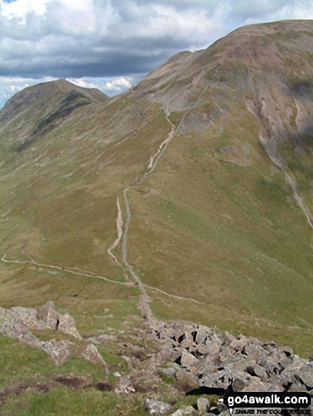 St Sunday Crag (left), Fairfield (right) and Grisedale Hause from Seat Sandal 