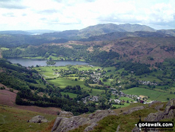 Walk c216 Stone Arthur, Great Rigg and Heron Pike from Grasmere - Grasmere from Stone Arthur