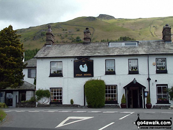 Walk c216 Stone Arthur, Great Rigg and Heron Pike from Grasmere - The Swan Hotel near Grasmere with Stone Arthur beyond