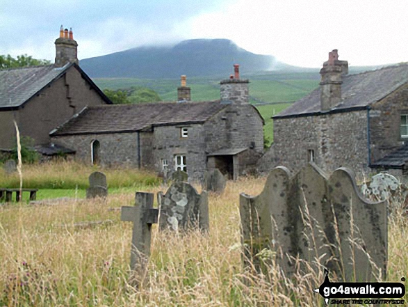 Walk ny112 Pen-y-ghent and Plover Hill from Dale Head - Pen-y-Ghent from Horton in Ribblesdale Churchyard