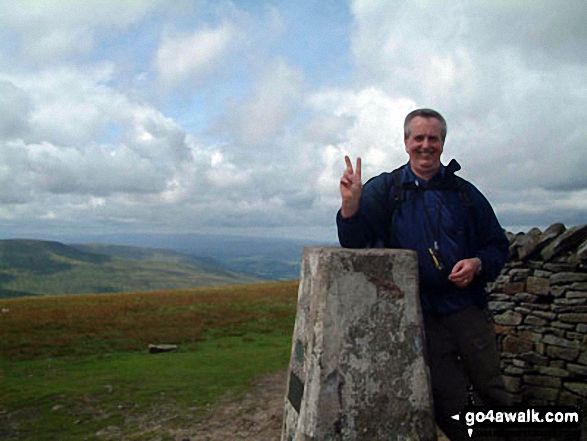 On Whernside summit during The Yorkshire Three Peaks Challenge