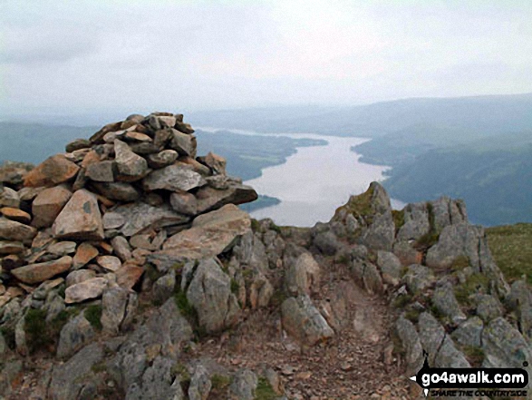 Walk c394 Helvellyn, Catstye Cam and Sheffield Pike from Glenridding - Ullswater from Sheffield Pike summit