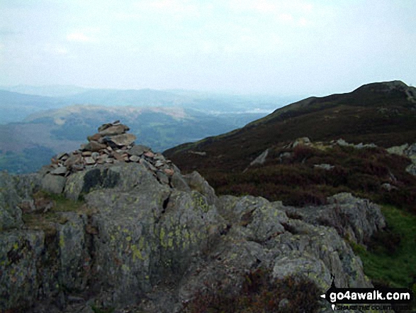 Walk c238 Lingmoor Fell and Great Langdale from Elterwater - The summit of Lingmoor Fell