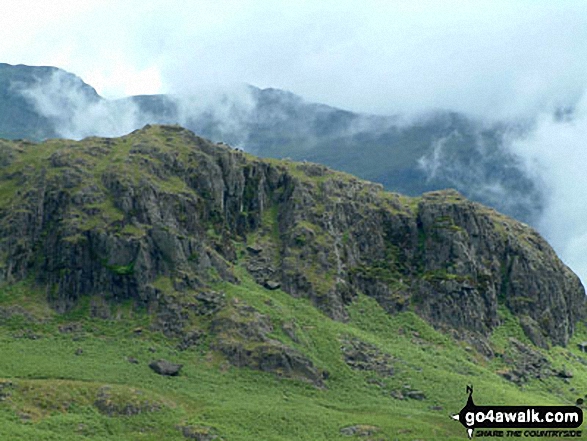 Walk c175 Slight Side and Sca Fell from Wha House Farm, Eskdale - High Scarth Crag from Quagrigg Moss