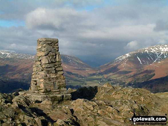 Walk c232 Loughrigg Fell from Ambleside - Loughrigg Fell summit trig point