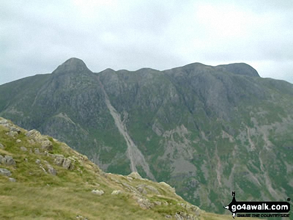 Walk c414 Crinkle Crags and Bow Fell (Bowfell) from The Old Dungeon Ghyll, Great Langdale - Pike of Stickle from the Band