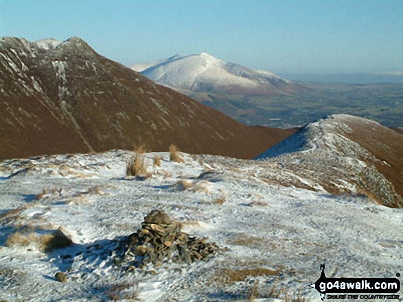 Walk c345 Knott Rigg and Ard Crags from Little Town - Causey Pike and Blencathra or Saddleback from Knott Rigg