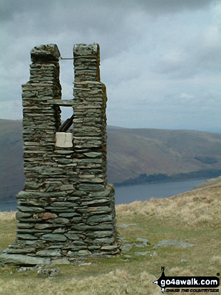 Walk c362 Branstree and High Street from Mardale Head - Survey Post on Branstree (Artlecrag Pike)