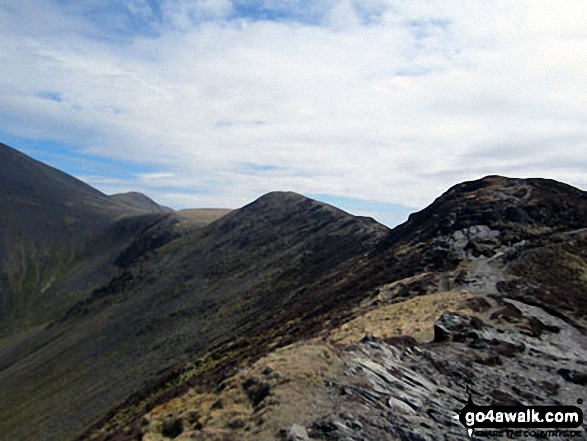 Walk c315 Carl Side and Dodd (Skiddaw) from Dodd Wood - The Shoulder of Skiddaw (left) and Longside Edge from Ullock Pike with Little Man (Skiddaw) in the distance