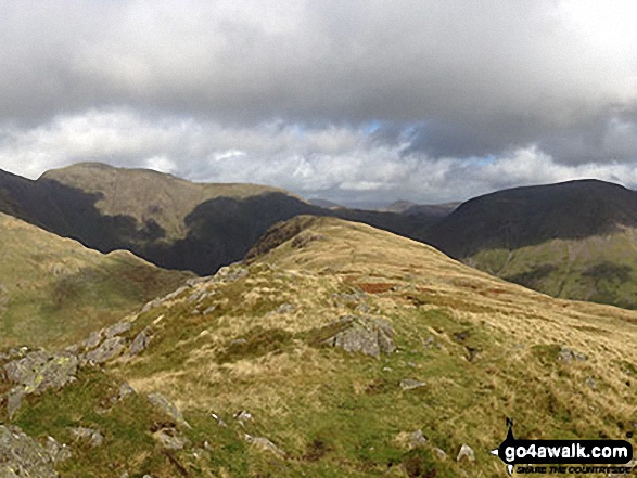 Walk c101 Pillar and Little Scoat Fell from Wasdale Head, Wast Water - Pillar, Top of Stirrup Crag and Kirk Fell from the summit of Yewbarrow