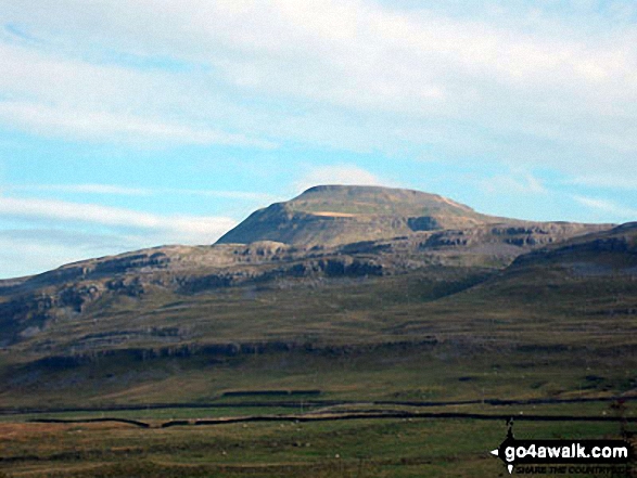 Walk ny100 The Ingleton Waterfalls from Ingleton - Ingleborough from The River Doe above The Ingleton Waterfalls