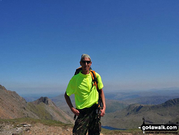 Walk gw186 Garnedd Ugain, Snowdon (Yr Wyddfa) & Moel Cynghorion from Llanberis - On the summit of Snowdon as part of a sponsored walk for Southmead Hospital, Bristol