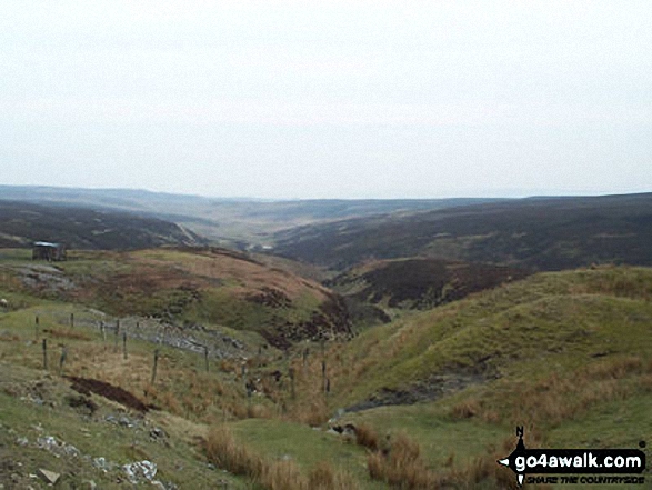 West along Swaledale to Gunnerside from High Harker Hill 