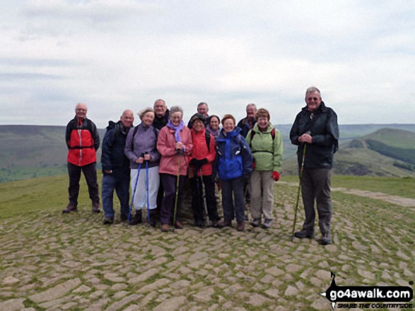 Walk d158 Sparrowpit and Mam Tor from Castleton - The Jubilee Walkers on top of Mam Tor