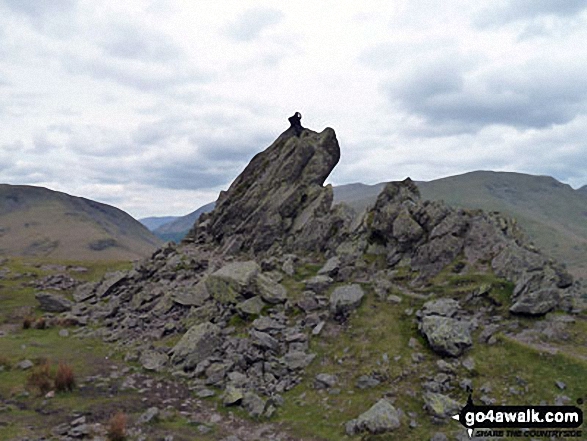 David Morecroft on top of the 'Howitzer', Helm Crag