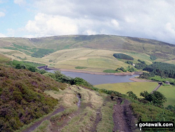 Walk d171 Lantern Pike and Cown Edge Rocks from Hayfield - Kinder Reservoir from Middle Moor (Hayfield)