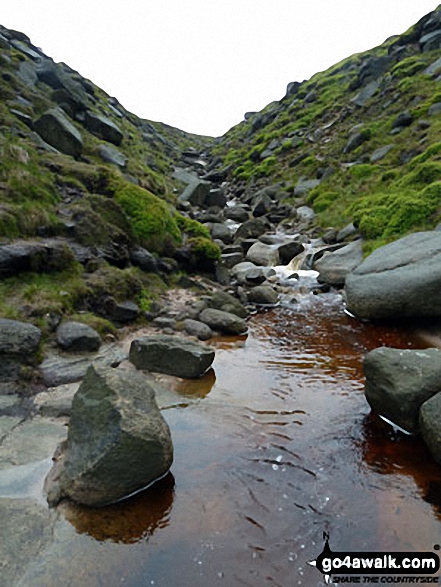 Approaching Kinder Plateau at Fairbrook Naze (Kinder Scout) via Fair Brook