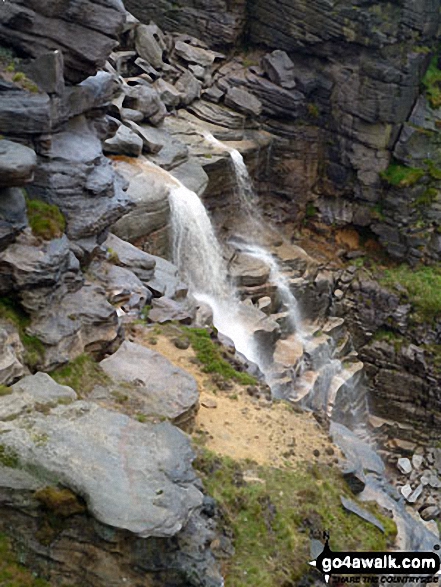 Walk d170 Kinder Downfall and Kinder Low from Bowden Bridge, Hayfield - Kinder Downfall Waterfall