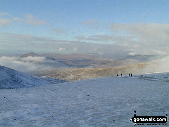 Walk c179 The Seathwaite Round from Seathwaite, Duddon Valley - Snow on The Old Man of Coniston