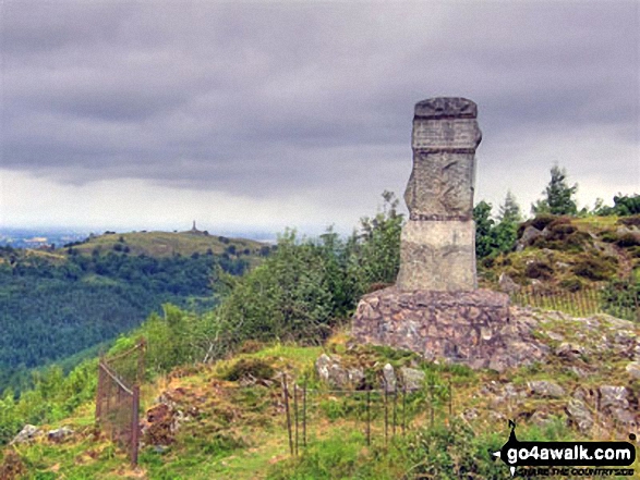 Rodney's Pillar (Breidden Hill) (left) and Moel y Golfa (centre) and from the A458 road near the  railway bridge at Cefn