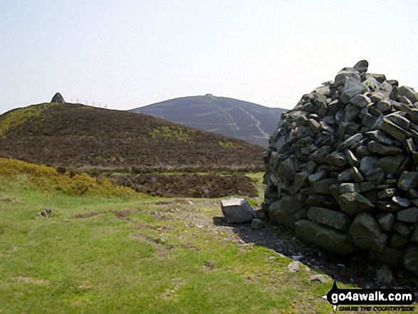 Moel Famau (centre) from the twin summit cairns on Moel Dywyll <br> on The Offa's Dyke Path 