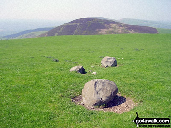 Walk fl155 Moel Famau and Cilcain - Moel Llys-y-coed summit with Moel Arthur beyond<br> just off The Offa's Dyke Path