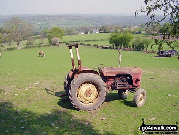 Walk dn112 Moel Famau and Moel Dywyll from Moel Famau Country Park - Tractor at Bwlch Arthur on The Offa's Dyke Path