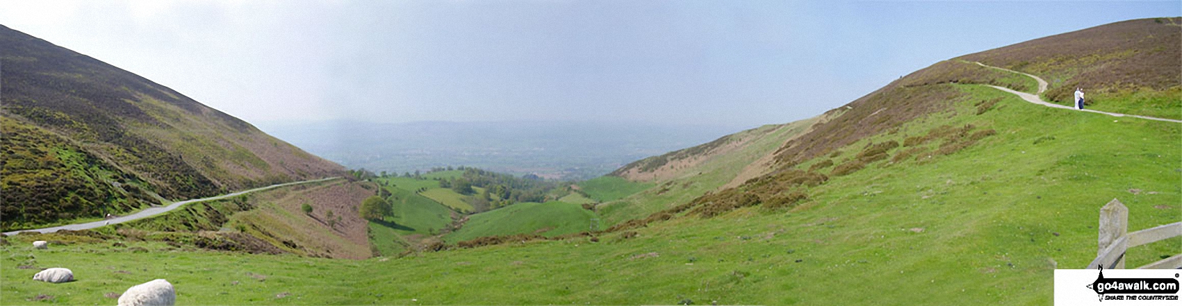 Walk dn174 Moel Famau from Bwlch Penbarras - Looking South West towards Snowdonia from<br>The Offa's Dyke Path at Bwlch Penbarras