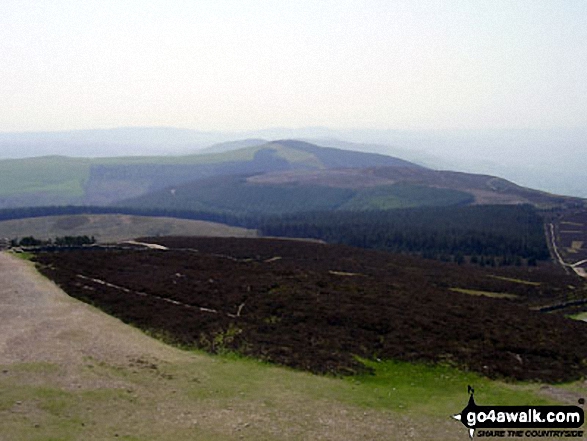 Foel Fenlli and Bwlch Penbarras from The Offa's Dyke Path<br> on the summit of Moel Famau 