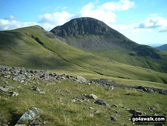 Walk c151 Great Gable, Kirk Fell and Hay Stacks from Honister Hause - Green Gable (left) and Great Gable from Brandreth