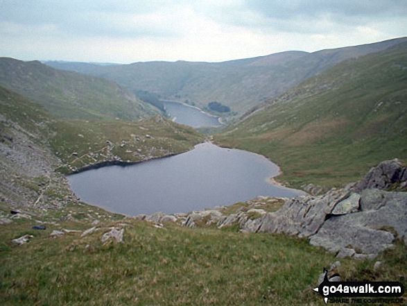 Small Water with Haweswater Reservoir beyond from Nan Bield Pass 