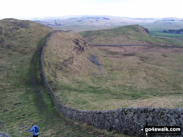 Walk n142 Hadrian's Wall from Cawfield Quarry to Steel Rigg - The view west of Steel Rigg - Walking The Hadrian's Wall Path National Trail - Day 5