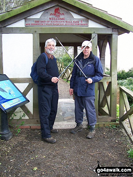 Me & John at end of trail made it! Walking The Hadrian's Wall Path National Trail - Day 7 