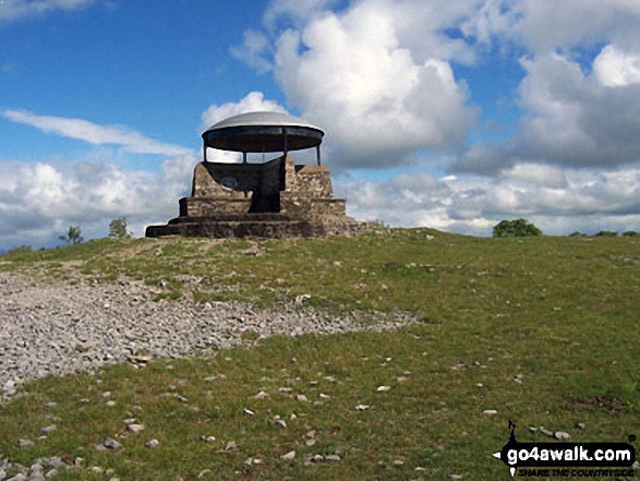 Walk c495 Cunswick Scar and Scout Scar from Underbarrow - The Mushroom Shelter on the summit of Scout Scar (Barrowfield) above Kendal