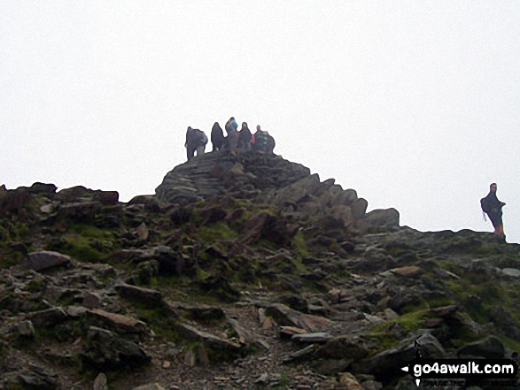 Walk gw117 Snowdon and Yr Aran via The Watkin Path from Bathania, Nantgwynant - The summit of Mount Snowdon (Yr Wyddfa)