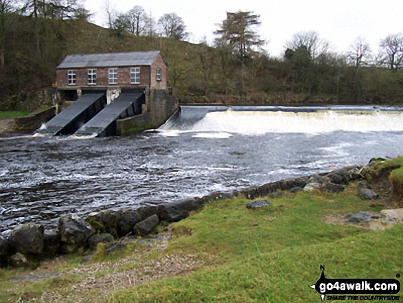 Walk ny111 Hebden and Kelber from Grassington - The River Wharfe Weir near Grassington