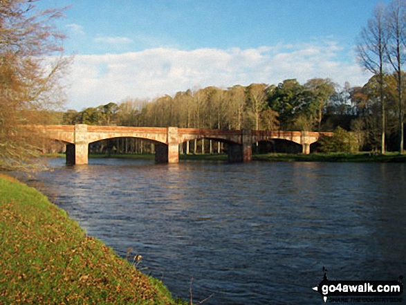 Mertoun Bridge crossing the River Tweed from The St Cuthbert's Way north east of St Boswells Walking St Cuthbert's Way - Day 2