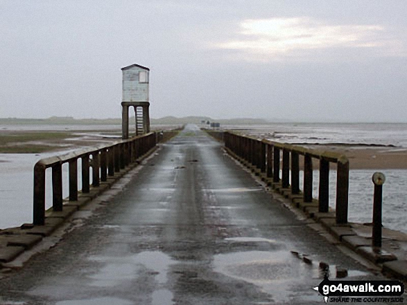 The St Cuthbert's Way at the start of Holy Island / Lindisfarne Causeway Walking St Cuthbert's Way - Day 8