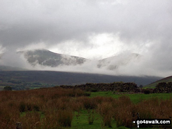 Walk c106 Carrock Fell and High Pike (Caldbeck) from Mosedale - Early morning looking west from road to Mungrisdale